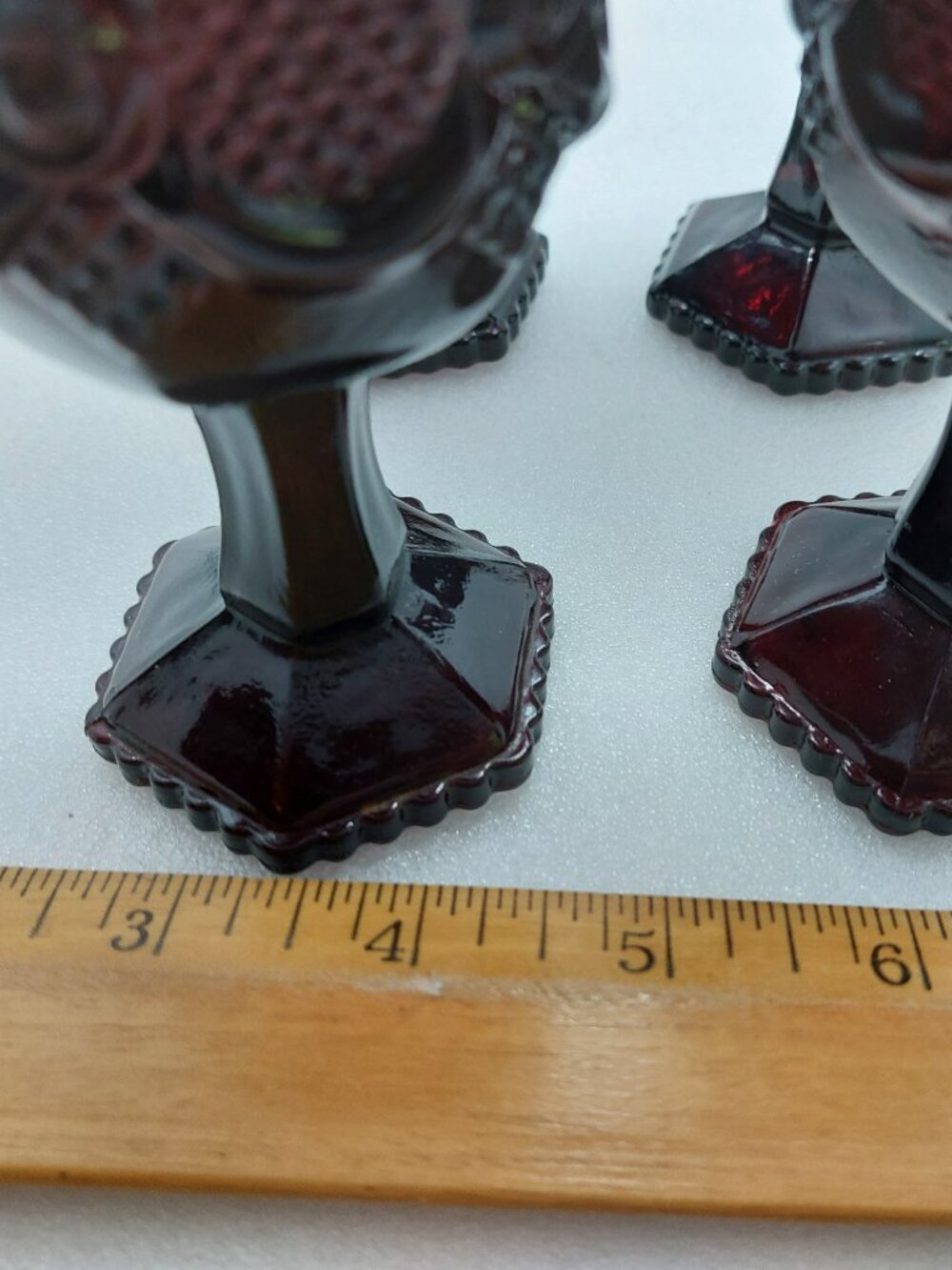 Set Of 4 Cape Cod Small 4 1/2" Goblets by Avon Ruby Red - Picture 4 of 10